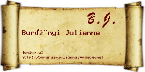 Burányi Julianna névjegykártya